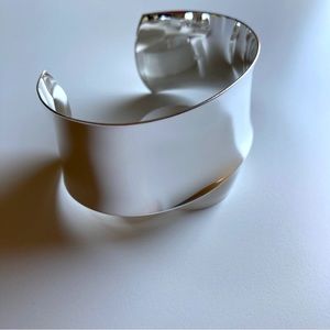 Minimal Modernist Sterling SilverCuff Bracelet Minimalist 925 0027 Stamped 925